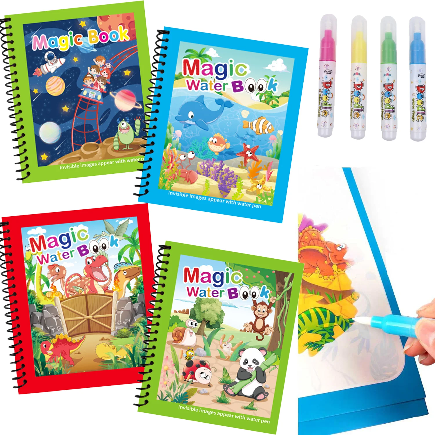 Reusable Water Magic Coloring Book - Magic Water Painting Book Reusable Water