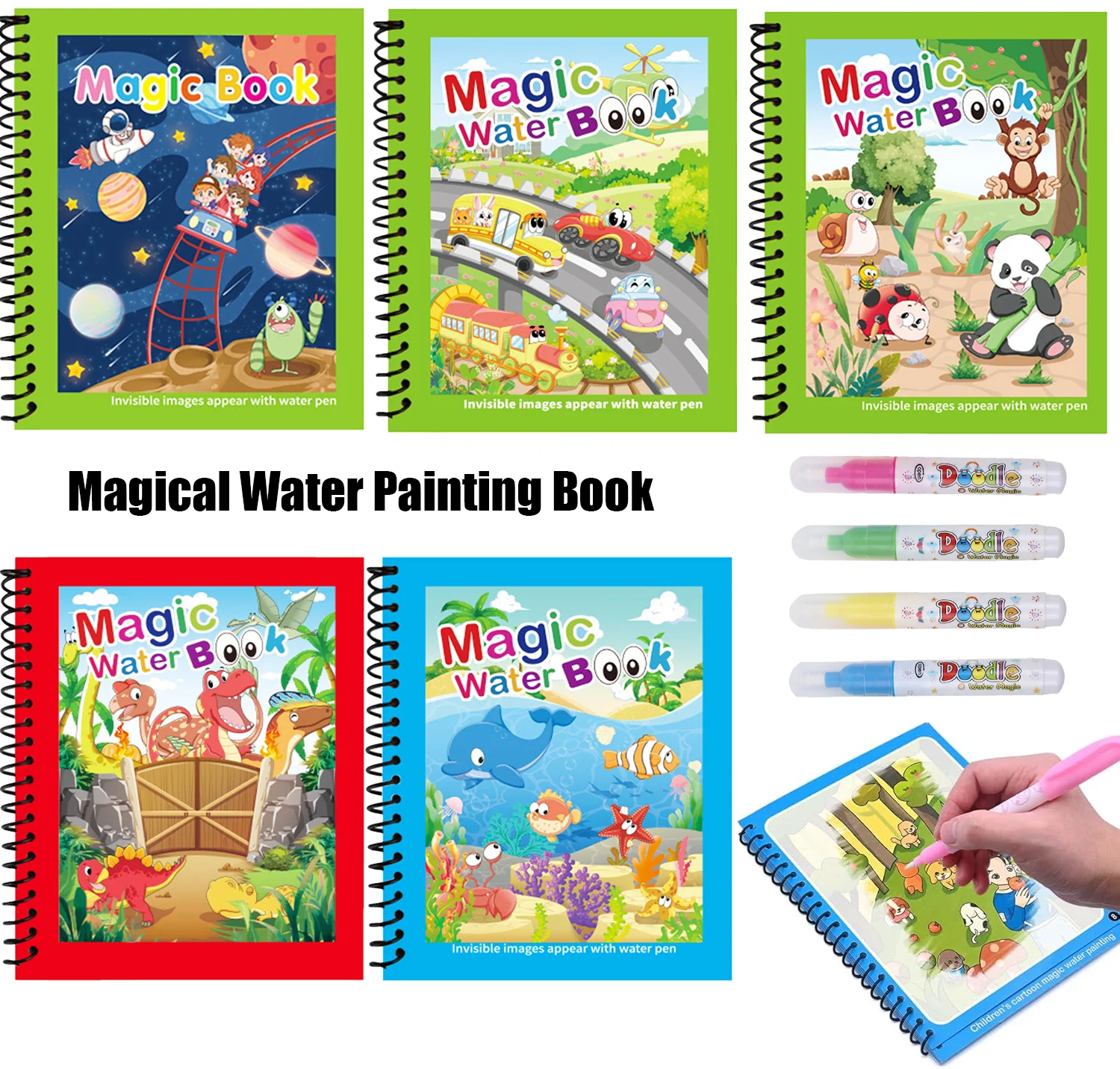 Reusable Water Magic Coloring Book - 1pc Reusable Kids Magic Water Drawing