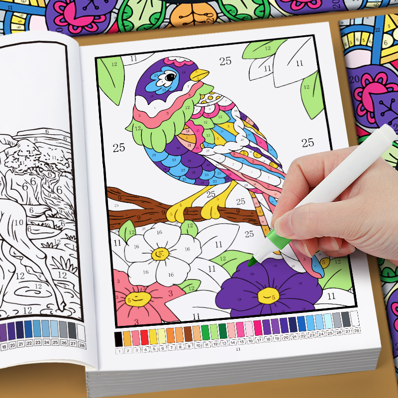 Adult Coloring Book Stress Relief - Color by Number for Adults Coloring