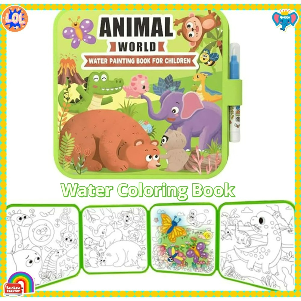 Reusable Water Magic Coloring Book - Magic Water Coloring Book Set with