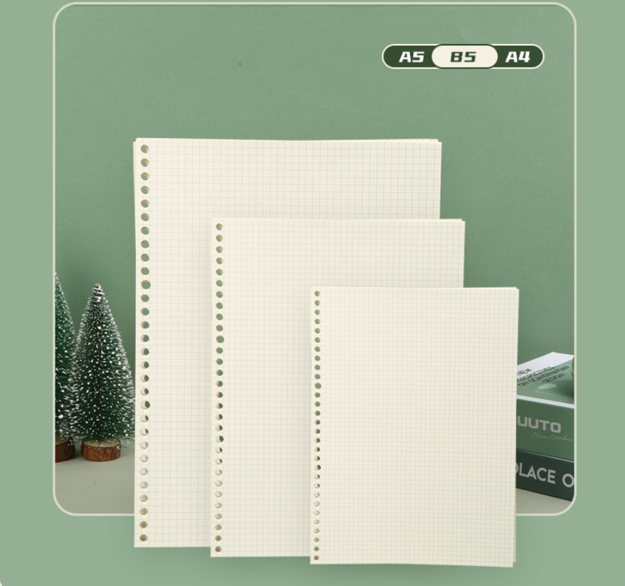 A5 Spiral Dotted Grid Notebook - A5 B5 Line Grid 20Holes Loose-Leaf