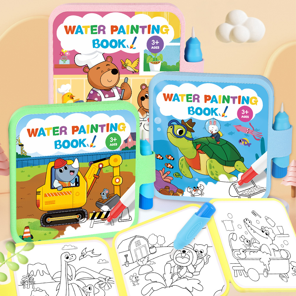 Reusable Water Magic Coloring Book - Magic Water Painting Book Reusable Kids