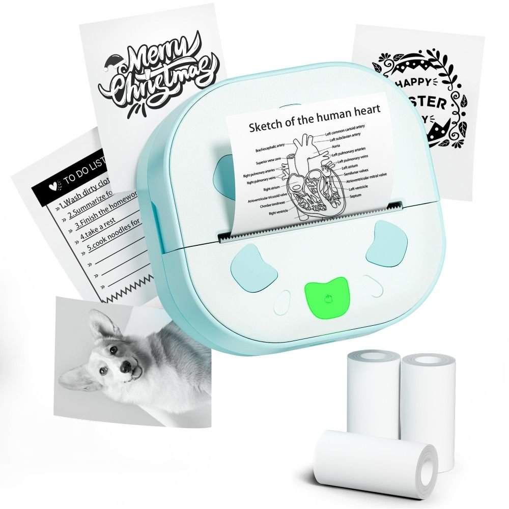 Mini Pocket Thermal Printer Paper Roll - Mini Sticker Printer with 3 Paper