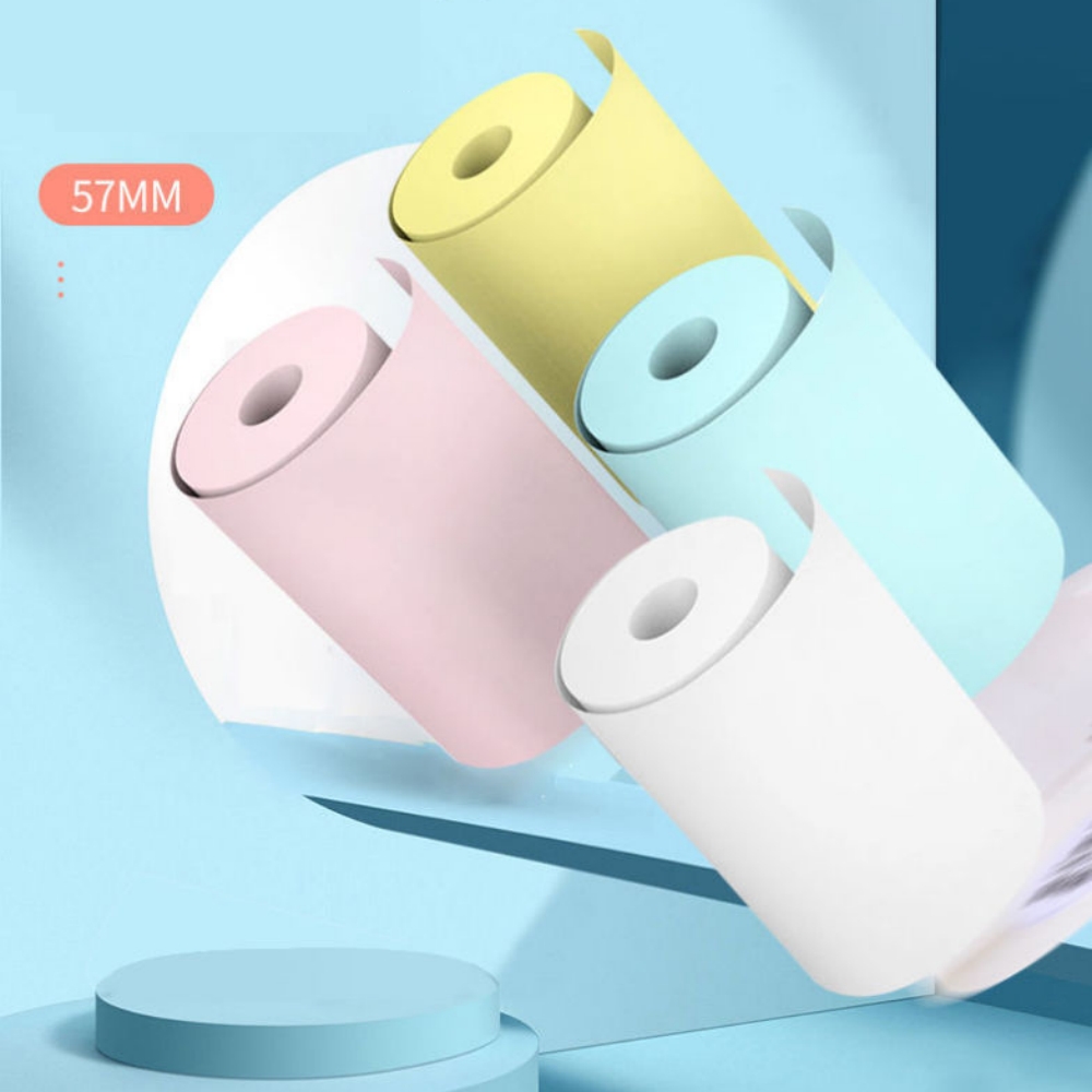 57x25MM Thermal Paper Sticker  - огляд і ціна Mini Pocket Thermal Printer Paper Roll