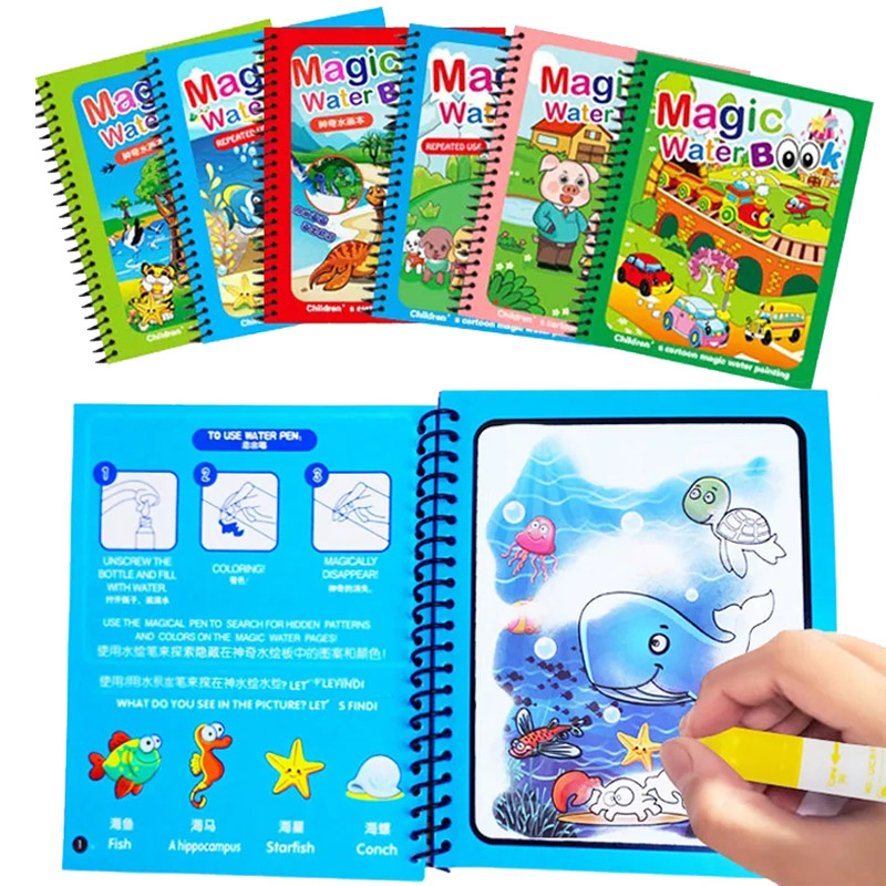 Kids Montessori Toys Reusable  - огляд і ціна Reusable Water Magic Coloring Book