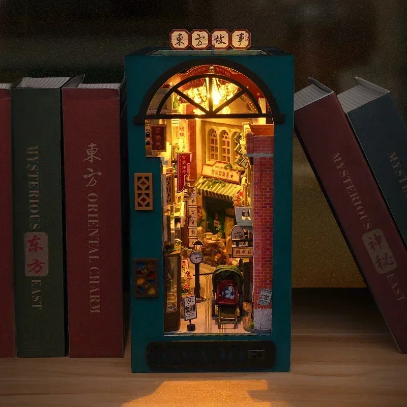 DIY Wooden Oriental Tales Chin - огляд і ціна Diy Wooden Book Nook Kit Shelf Insert