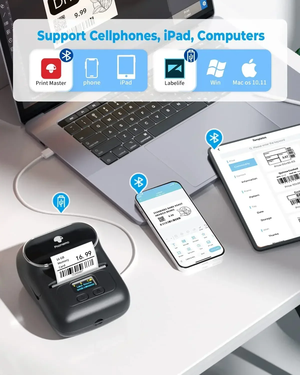 Phomemo M110 Mini Portable Pri - огляд і ціна Mini Pocket Thermal Printer Paper Roll
