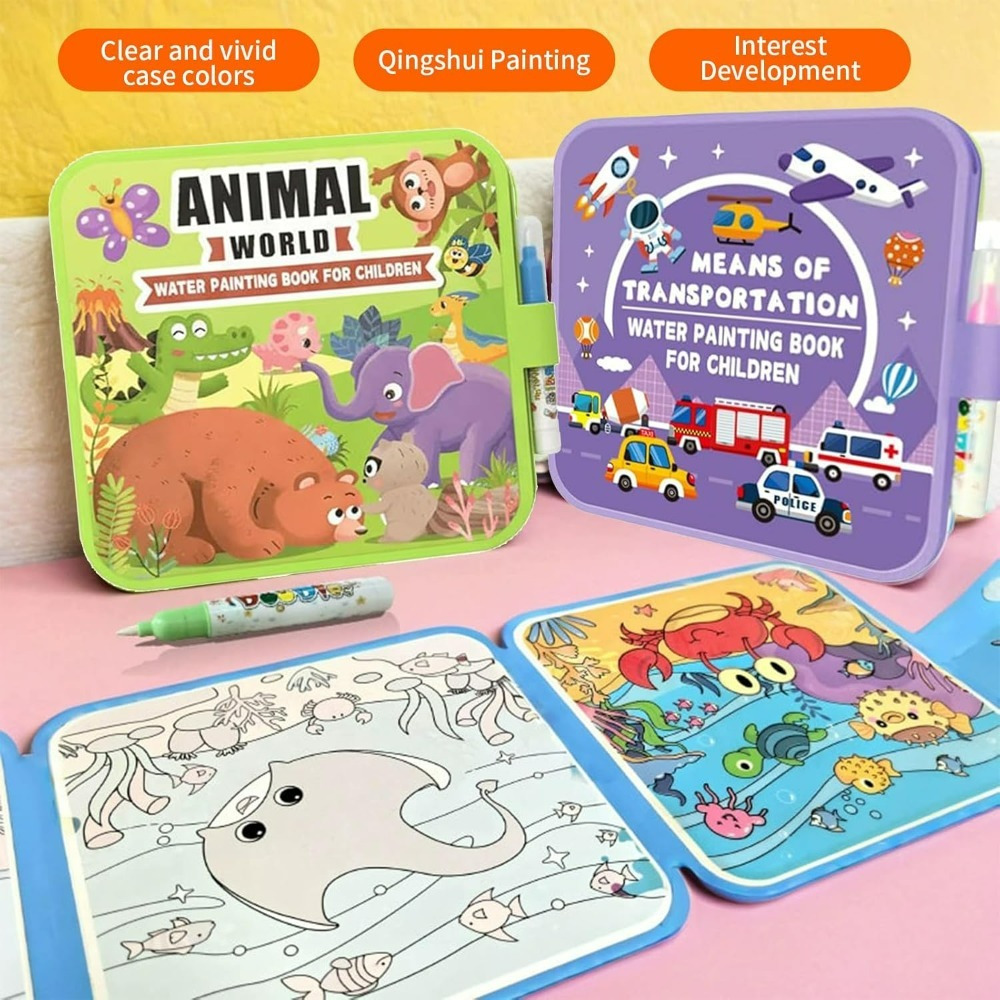 Magic Water Coloring Book Set  - огляд і ціна Reusable Water Magic Coloring Book