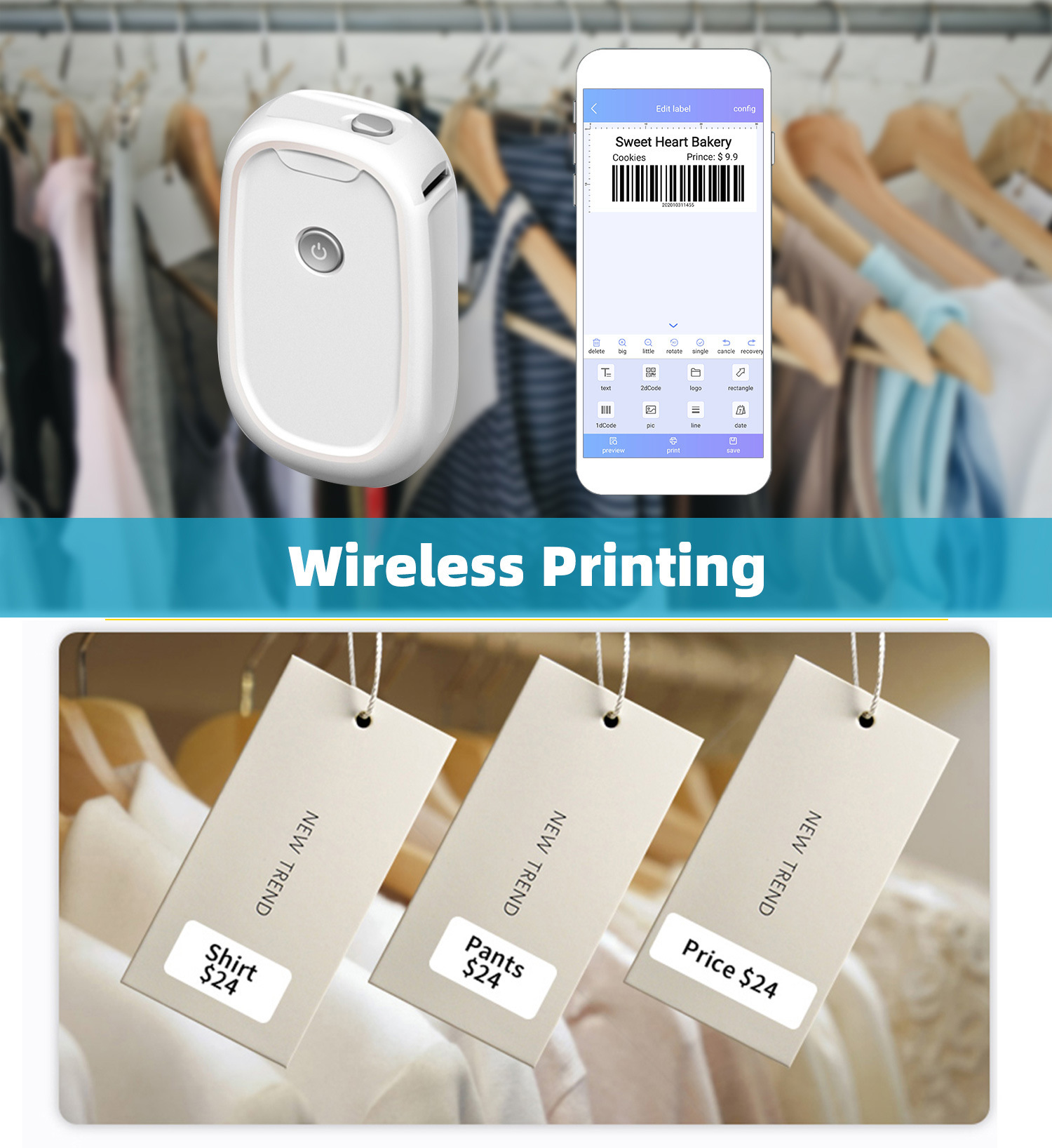 Wireless Portable Label Maker  - огляд і ціна Mini Pocket Thermal Printer Paper Roll