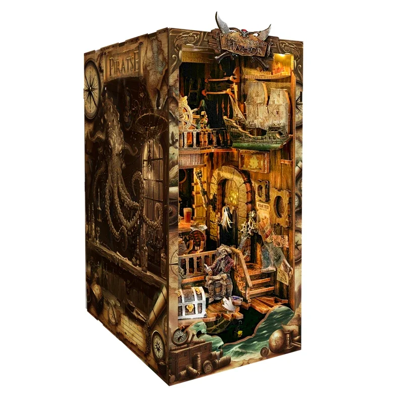 Miniature DIY Wooden New World - огляд і ціна Diy Wooden Book Nook Kit Shelf Insert