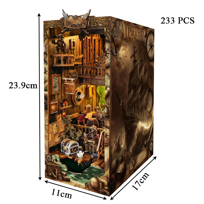 Miniature DIY Wooden New World - огляд і ціна Diy Wooden Book Nook Kit Shelf Insert