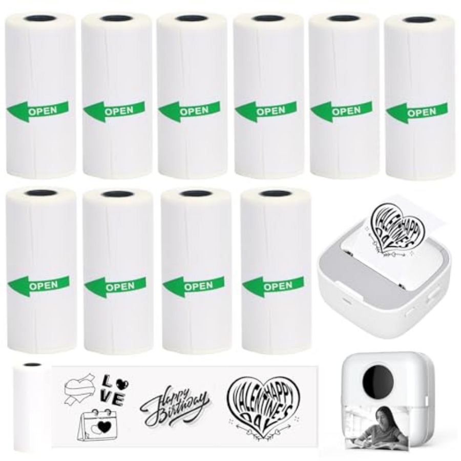 10 Rolls Thermal Sticker Paper - огляд і ціна Mini Pocket Thermal Printer Paper Roll
