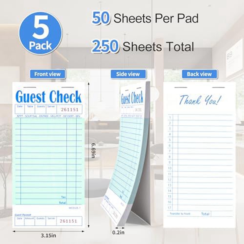 5 Pack Guest Check Books, Serv - огляд і ціна Books