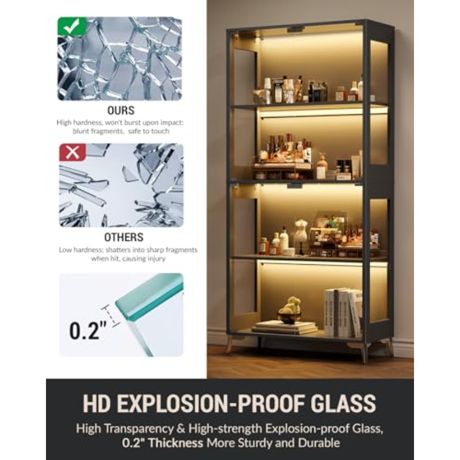 Glass display cabinet with doo - огляд і ціна Books