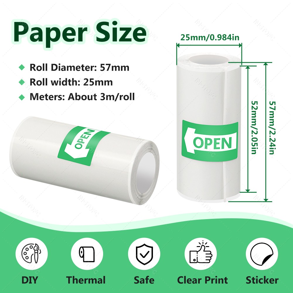 Printable Adhesive Paper 3~15  - огляд і ціна Mini Pocket Thermal Printer Paper Roll