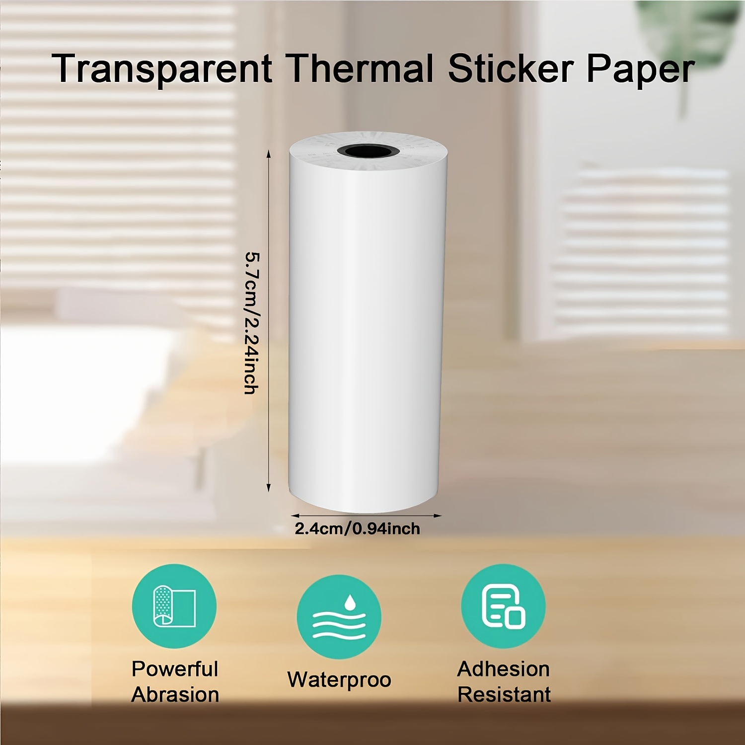 2/4/8 Rolls Clear Self-Adhesiv - огляд і ціна Mini Pocket Thermal Printer Paper Roll